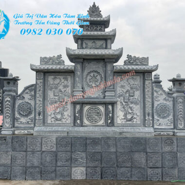 Lắp đặt Khu lăng mộ đá nhỏ 13m2 tại Thái Bình.