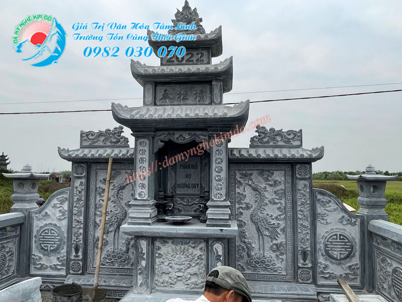 Lắp đặt Khu lăng mộ đá nhỏ 13m2 tại Thái Bình. 