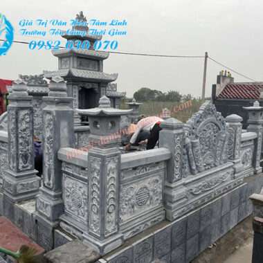 Lắp đặt Khu lăng mộ đá nhỏ 13m2 tại Thái Bình.