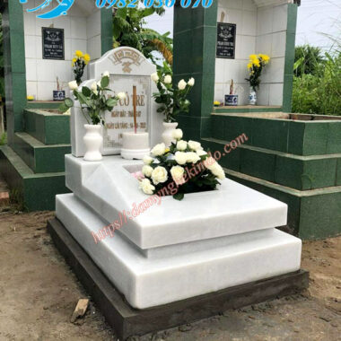 Mộ kết cách nhận biết và hóa giải, Mẫu mộ đá trắng đẹp sử dụng làm mộ cho người chết trẻ, mộ đá hiện đại làm bằng đá trắng