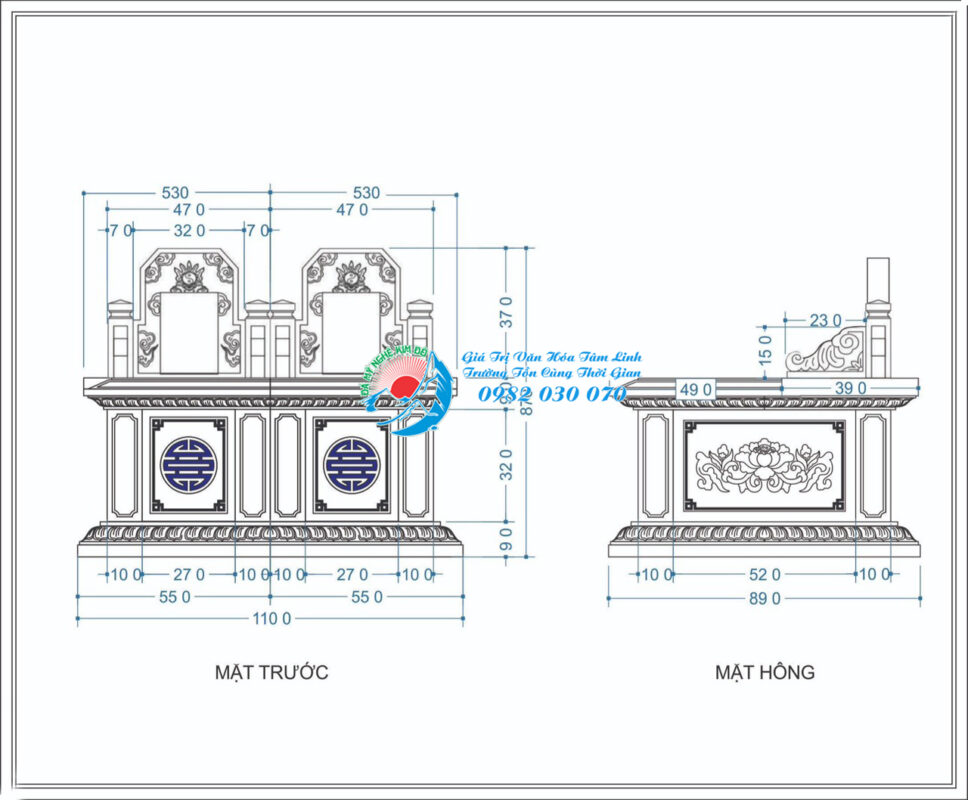 Lắp đặt Khu lăng mộ đá cho dòng họ Phạm tại Nghĩa trang Cồn Túc - TP Vinh, Nghệ an