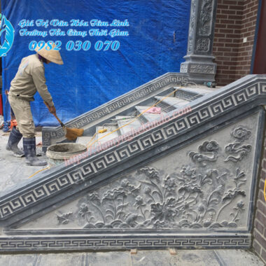 Bo đá bò bậc, bịt đầu bậc thềm, Hoàn thiện Hạng mục đá nhà thờ 3 gian cho Gia đình Anh Hoàng Huy tại Cửa lò, Nghệ an