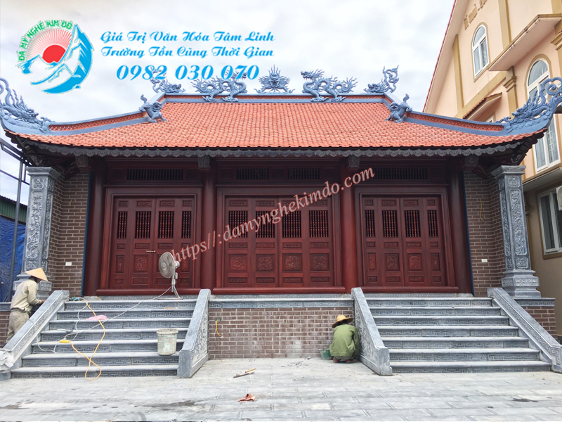 Hoàn thiện Hạng mục đá nhà thờ 3 gian cho Gia đình Anh Hoàng Huy tại Cửa lò, Nghệ an