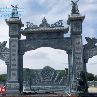 Cong tam quan da. mẫu cổng đá tam quan có mái