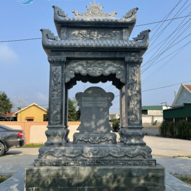 Mẫu Lầu thờ đá đẹp 2 mái, lầu bia đá, Lầu đá 2 mái, Lầu đá vuông