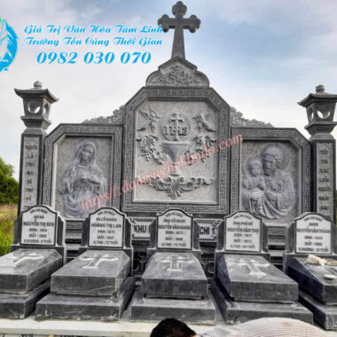 Lăng mộ đá đẹp cho bên đạo thiên chúa giáo, mộ công giáo đá