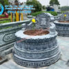 Mẫu mộ đá tròn đẹp 3 cấp, mộ tròn đá